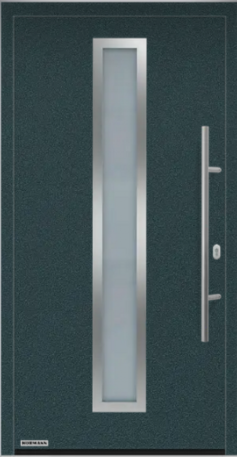 Входная дверь Hormann (Херманн) Thermo 65, Мотив 700А  RAL 7016 для проема 1000х2100 мм.
