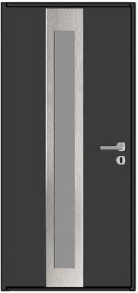 Входная дверь HTA100 HORMANN RAL 7016/9016 с остеклением, нажимные ручки