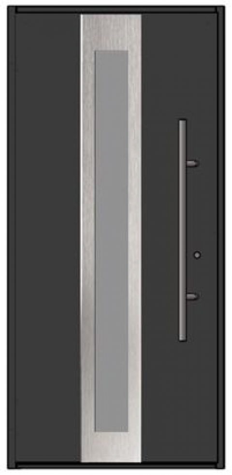 Входная дверь HTA100 HORMANN RAL 7016/9016 с остеклением