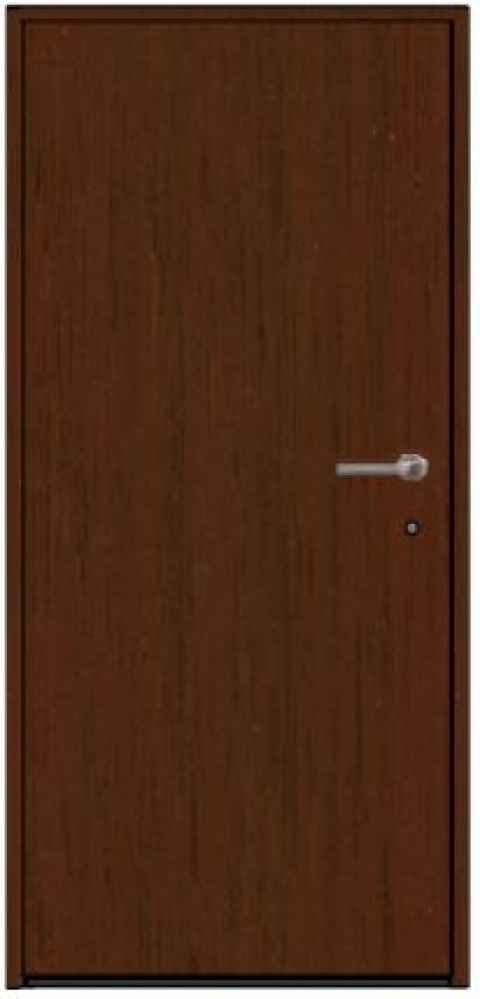 Входная дверь HTA100 HORMANN Mahogany/Mahogany с глухая и нажимными ручками