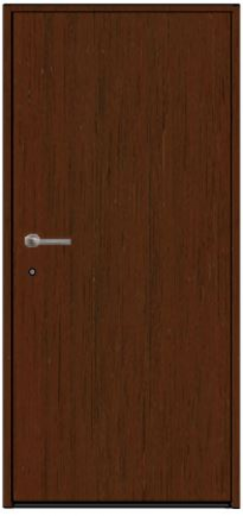 Входная дверь HTA100 HORMANN Mahogany/Mahogany с глухая и нажимными ручками