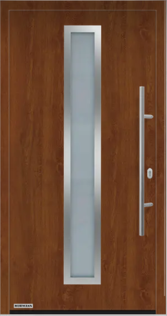 Входная дверь Hormann (Херманн) Thermo 65, Мотив 700А, Темный дуб, для проема 1000х2100 мм.