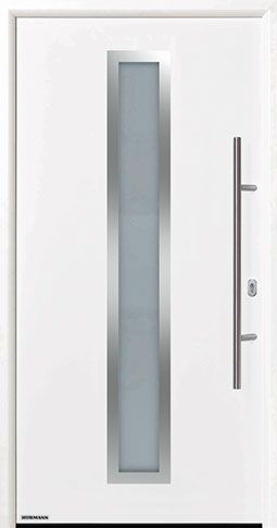 Входная дверь Hormann (Херманн) Thermo 65, Мотив 700А, RAL 9016, для проема 1000х2100 мм.