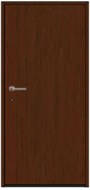 Входная дверь HTA100 HORMANN Mahogany/Mahogany с глухая и нажимными ручками